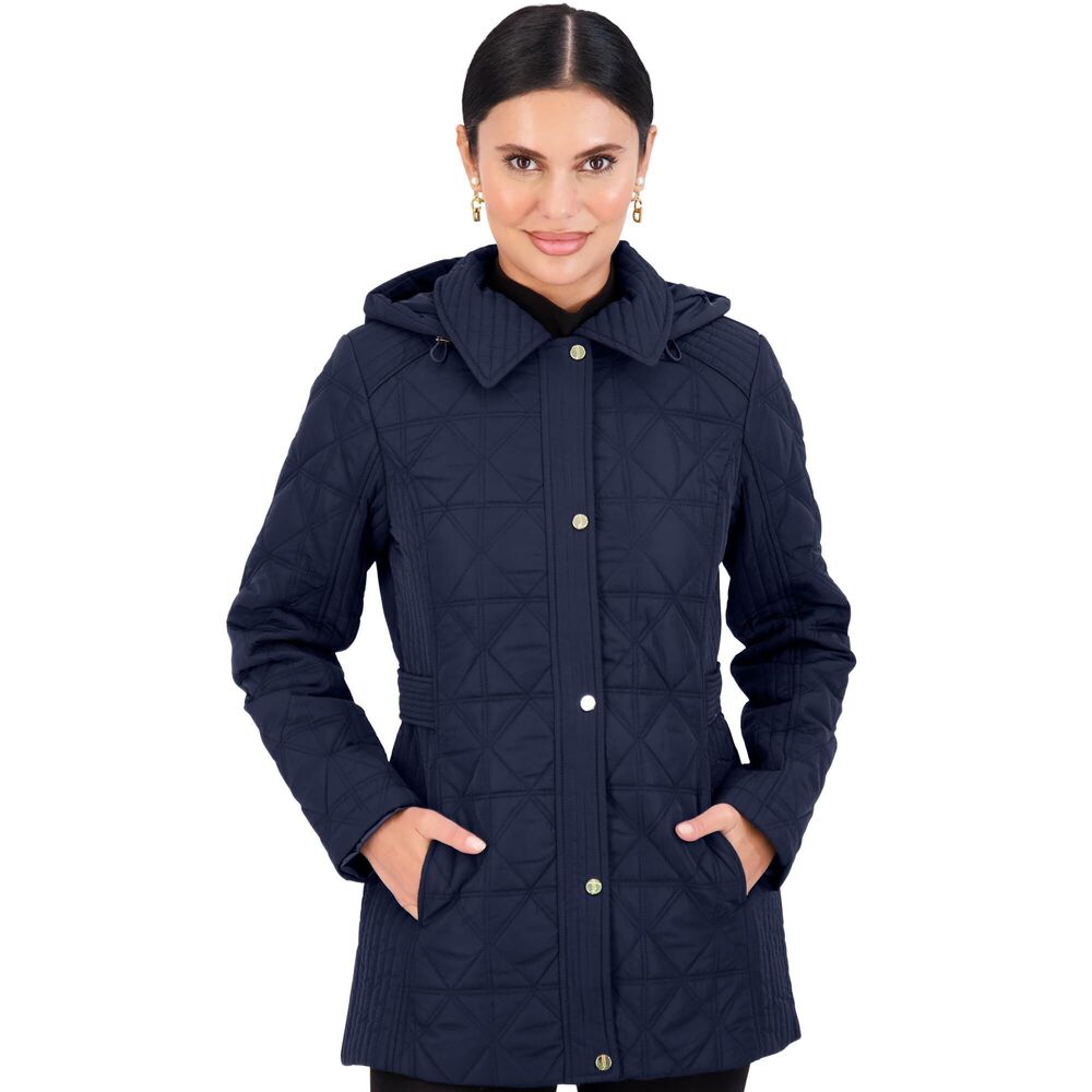 Jones New York Puffer Jacket Women's - Winter Jacket - Quilted, Bone, Size L